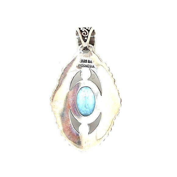 Large Silver 925 Topaz Pendant - Picture 5 of 6